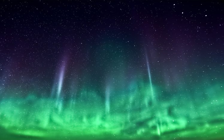 green, Light, Sky, Aurora, Borealis, Stars, Northern, Space HD Wallpaper Desktop Background
