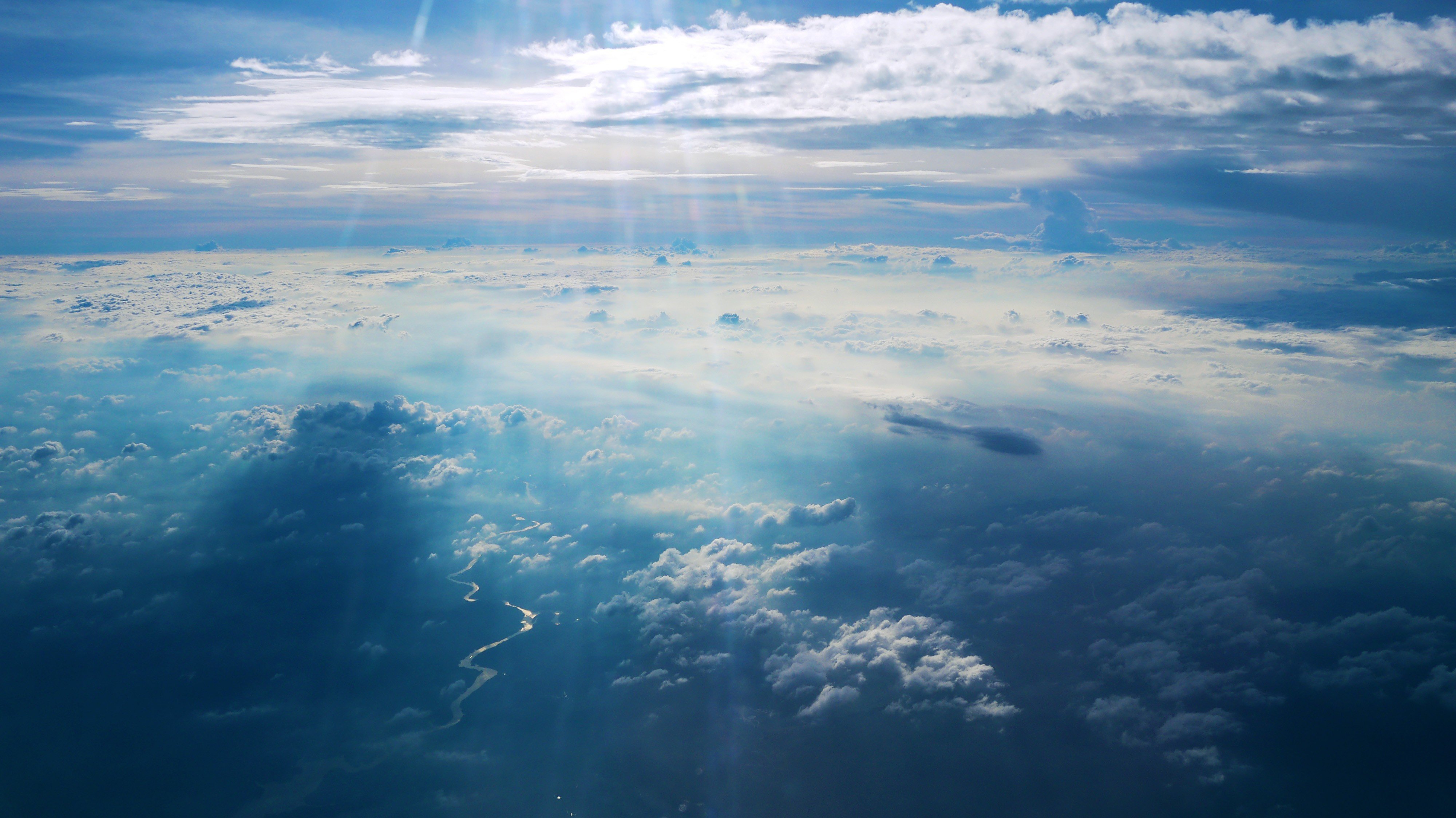 sky, Nature, Landscape, Clouds, River, Scenic Wallpaper