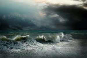 storm, Ocean, Sea, Waves, Clouds