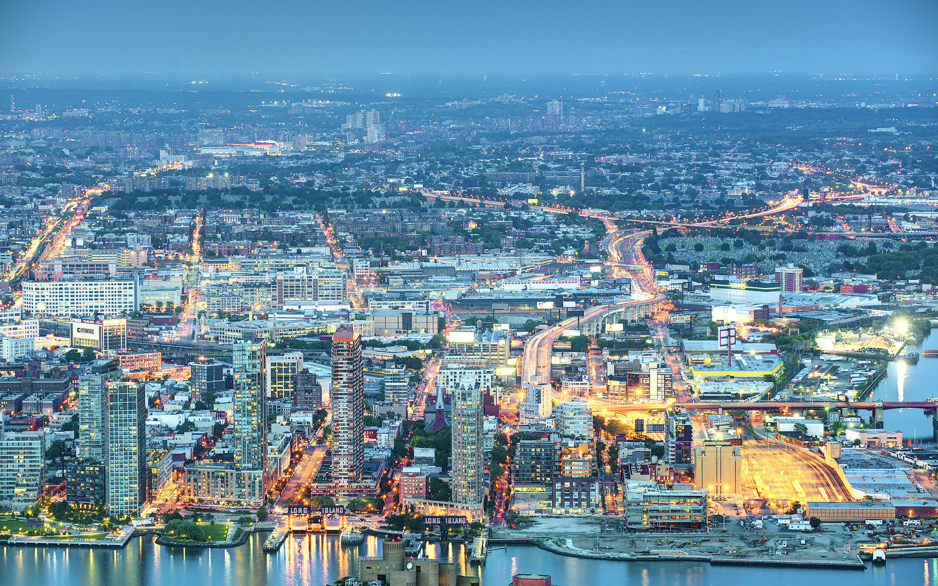 buildings, Roads, Night, Lights, Usa, New, York, Long, Island, Cities Wallpaper