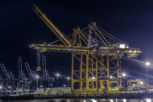 crane, Night, Port, Mechanical, Mech, Machinery