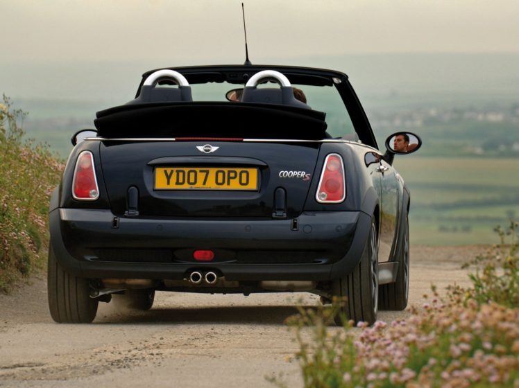 mini, Cooper s, Cabrio, Convertible, Sidewalk, Uk spec, Cars, 2007 HD Wallpaper Desktop Background