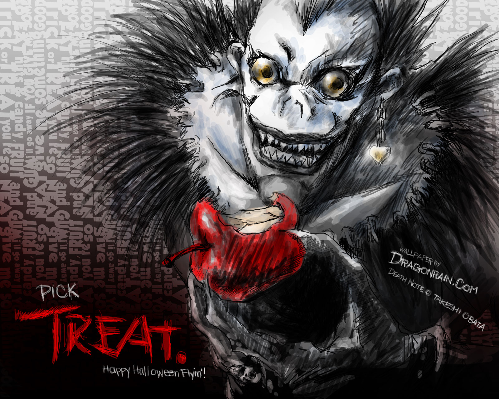 death, Note, Ryuk, Halloween Wallpaper