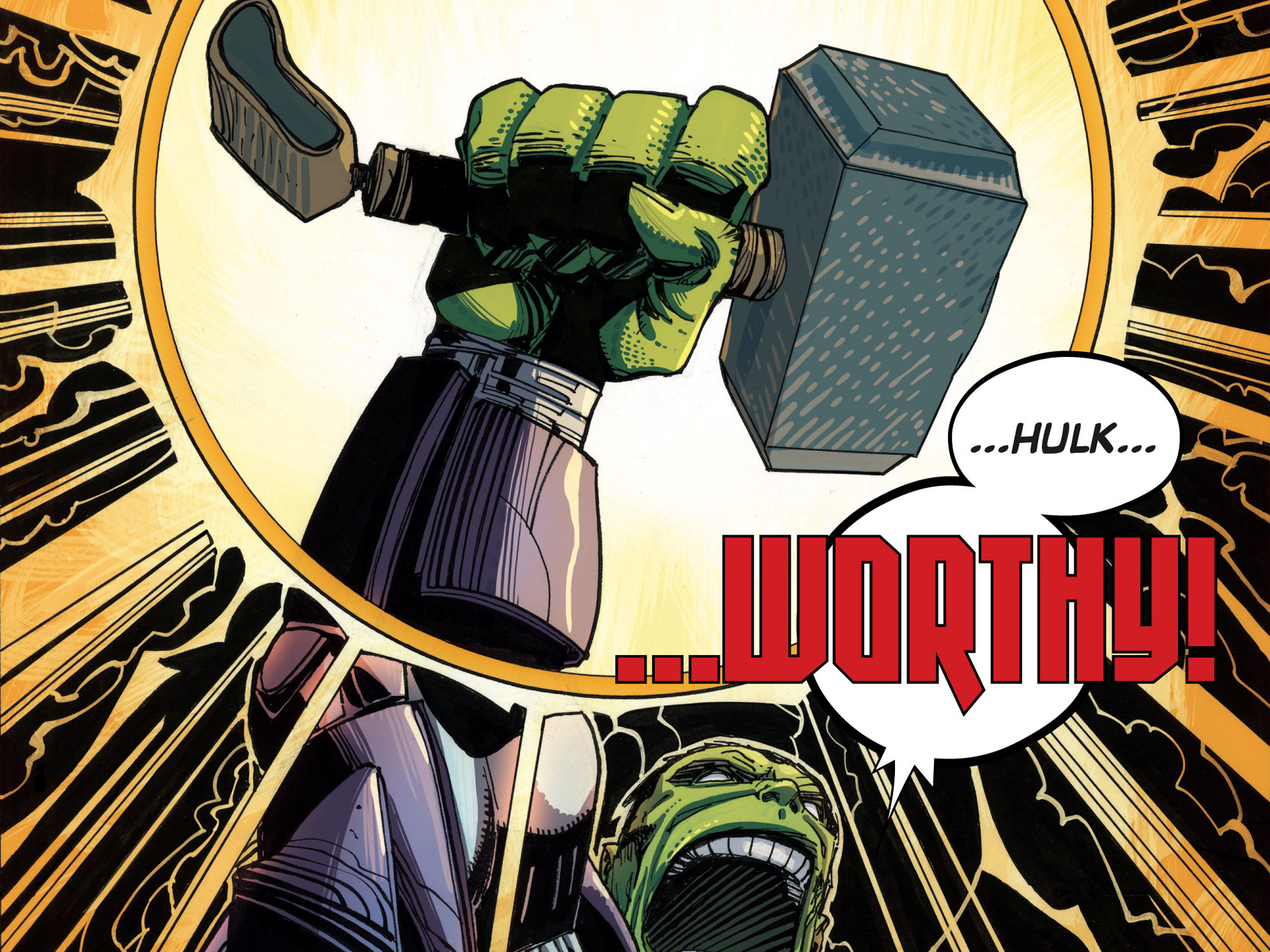 hulk, The, Hulk, Hammer, Mjolnir, Marvel Wallpaper