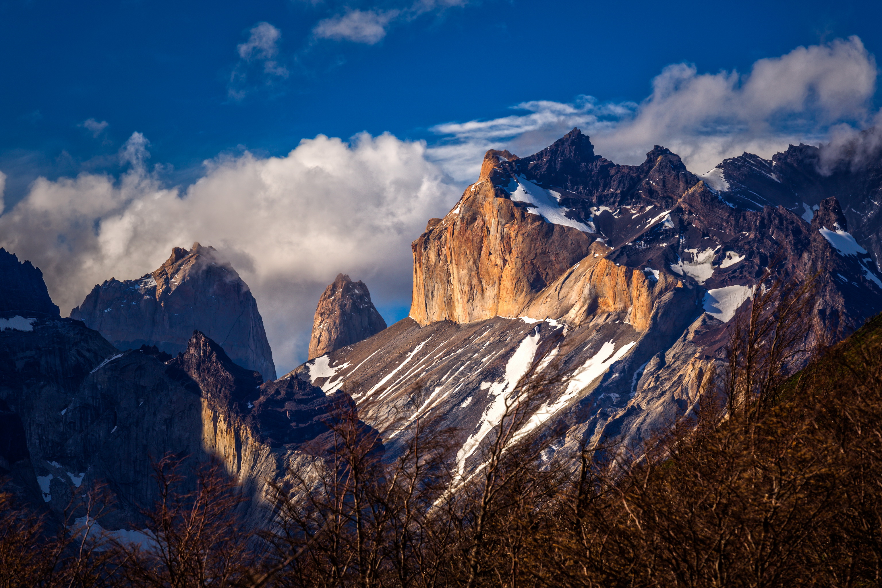 mountains, Scenery, Chile, Sky, Patagonia, Crag, Nature Wallpaper
