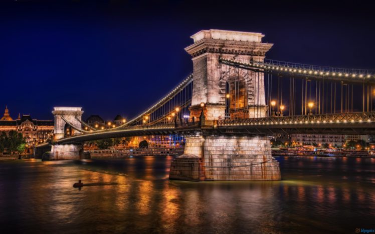 chain, Bridge,  , Budapest,  , Hungary HD Wallpaper Desktop Background
