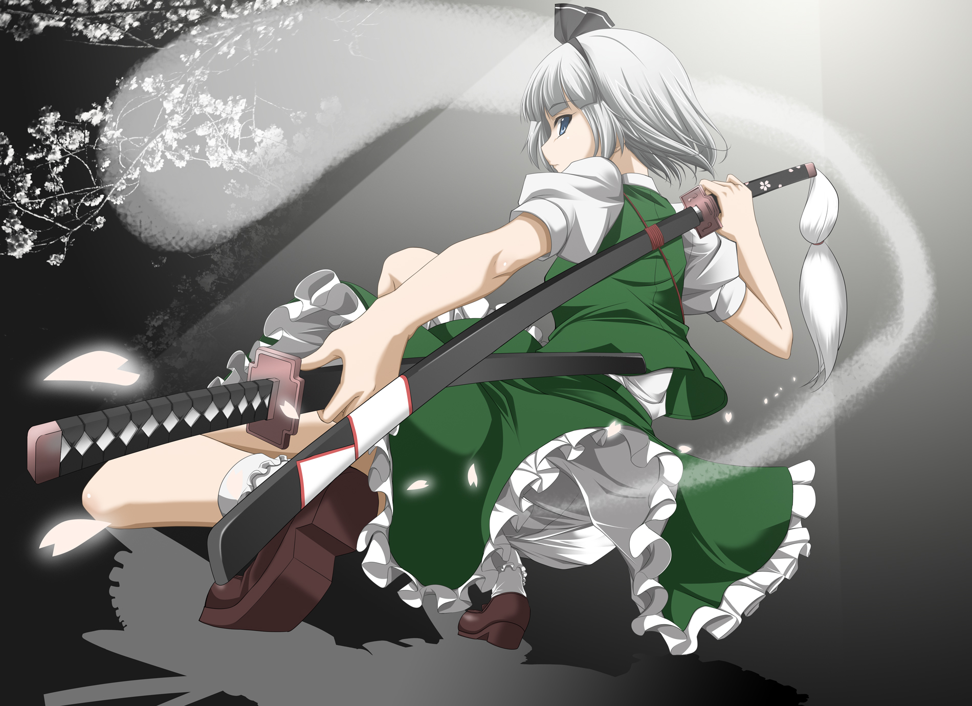 katana, Konpaku, Youmu, Myon, Sword, Touhou, Weapon Wallpaper