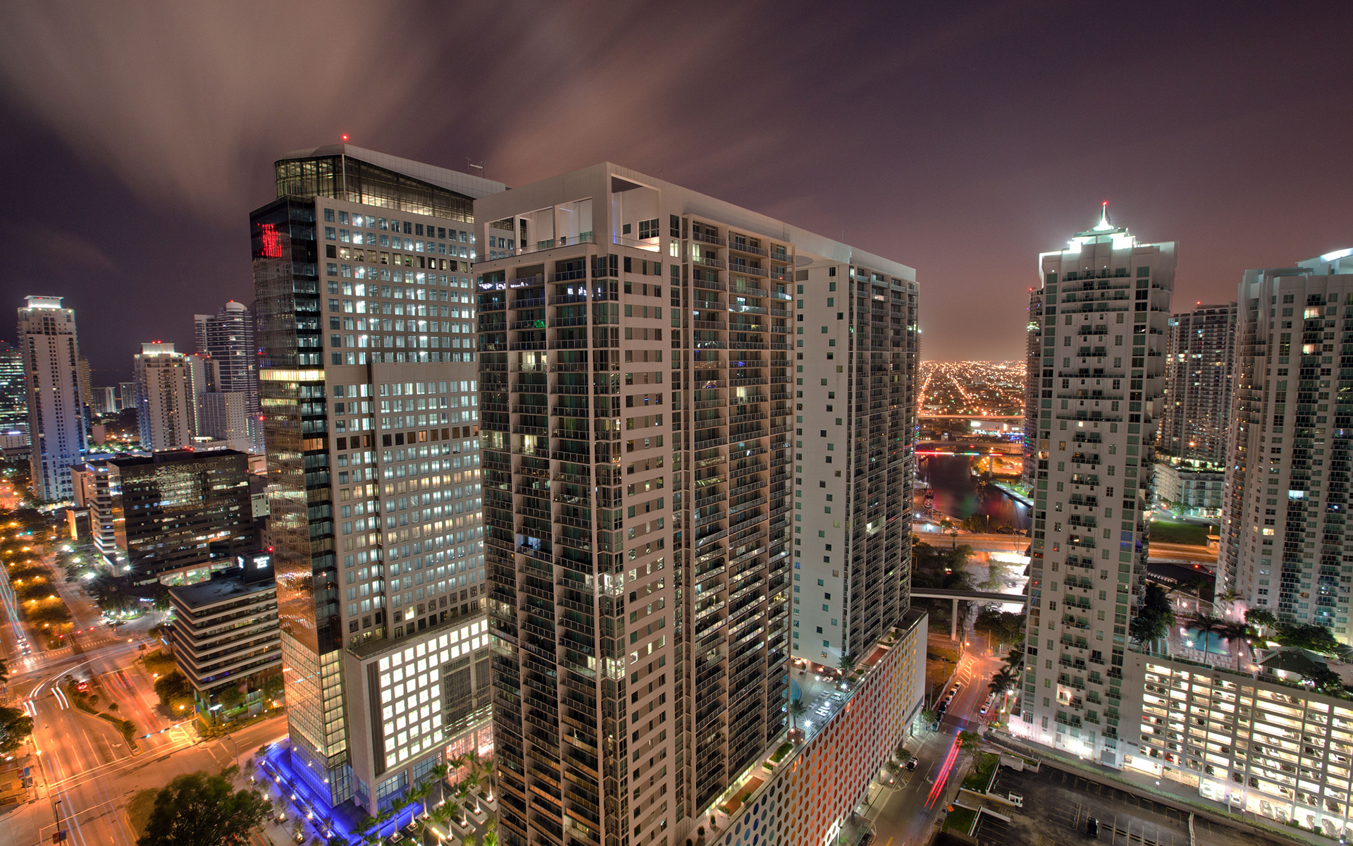 buildings, Skyscrapers, Night Wallpaper