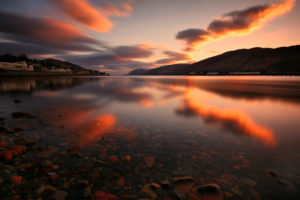 lake, Landscape, Reflection, Clouds, Sunset