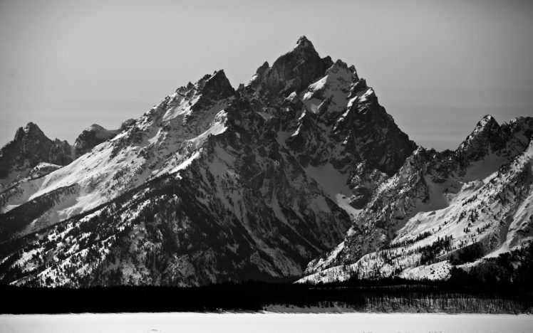mountains, Landscape, Bw, Black, White HD Wallpaper Desktop Background