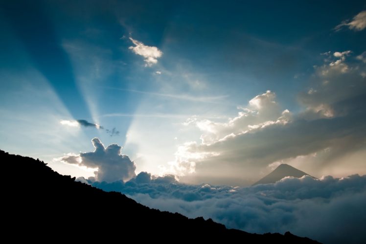 height, Clouds, Sun, Beams HD Wallpaper Desktop Background