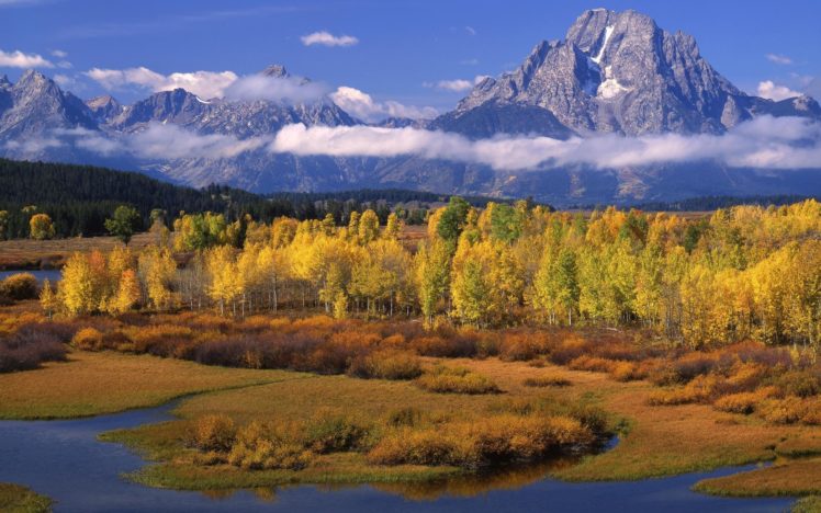 mountains, Sky, Trees, Autumn HD Wallpaper Desktop Background