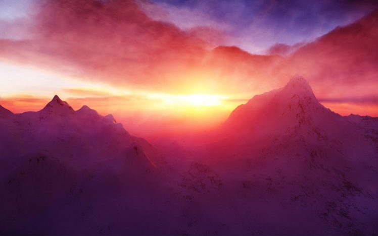 sunrise, In, The, Himalayan, Mountains HD Wallpaper Desktop Background