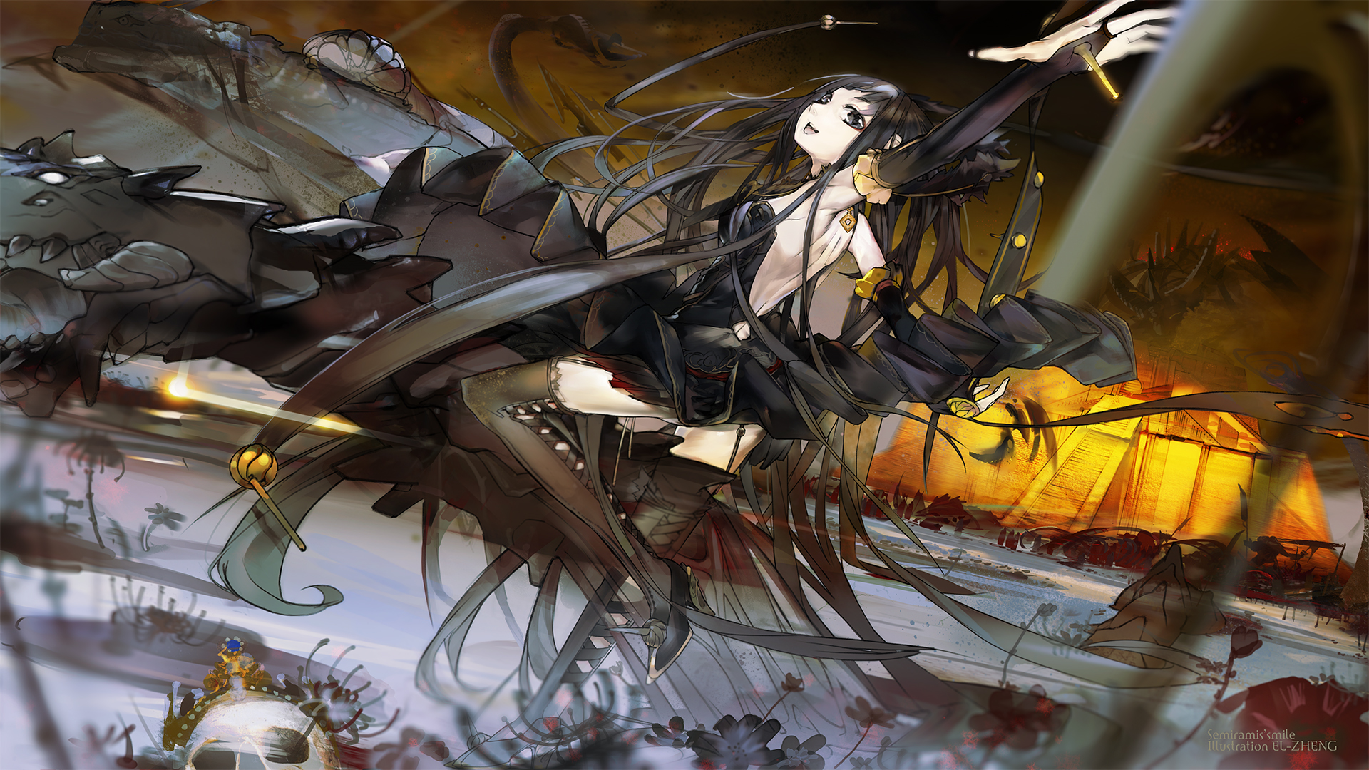 black hair dragon el zheng fate apocrypha fate stay night semiramis stockings thighhighs wallpapers hd desktop and mobile backgrounds black hair dragon el zheng fate