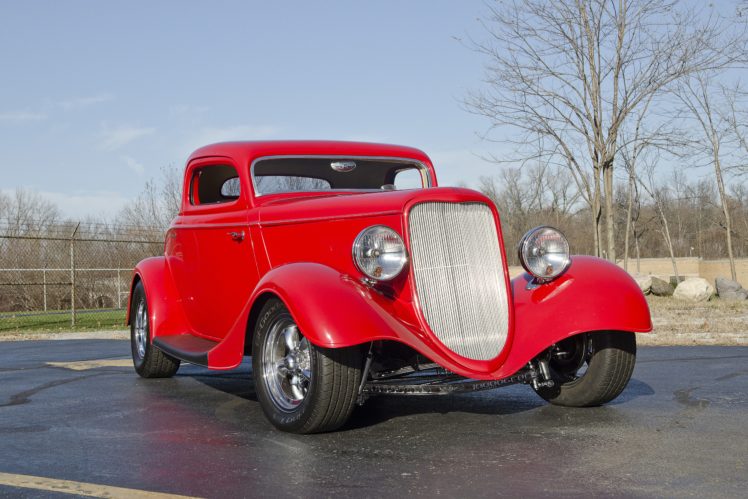 1933, Ford, Coupe, Three, Window, Hotrod, Streetrod, Hot, Rod, Street, Red, Usa,  05 HD Wallpaper Desktop Background