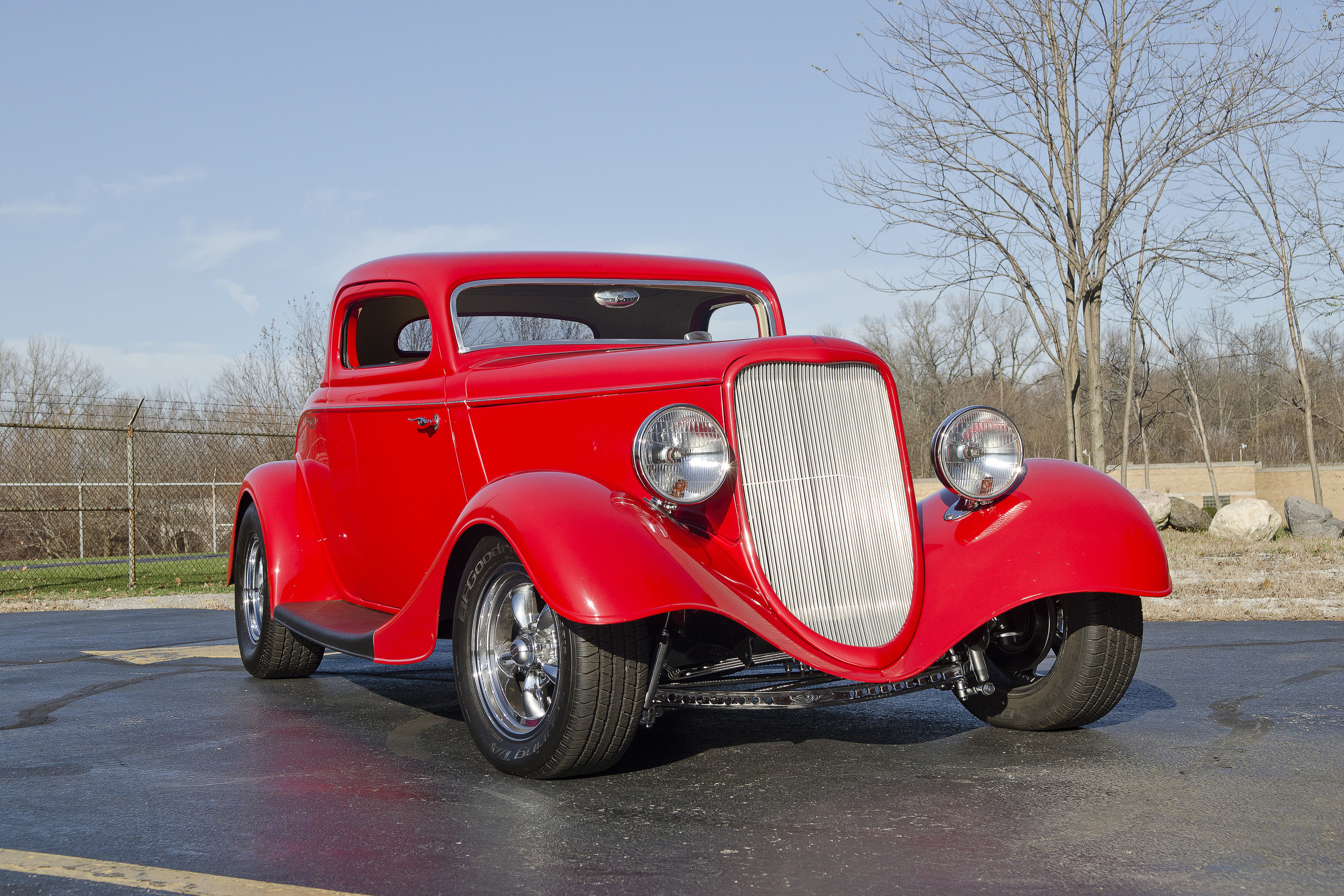 1933, Ford, Coupe, Three, Window, Hotrod, Streetrod, Hot, Rod, Street, Red, Usa,  05 Wallpaper