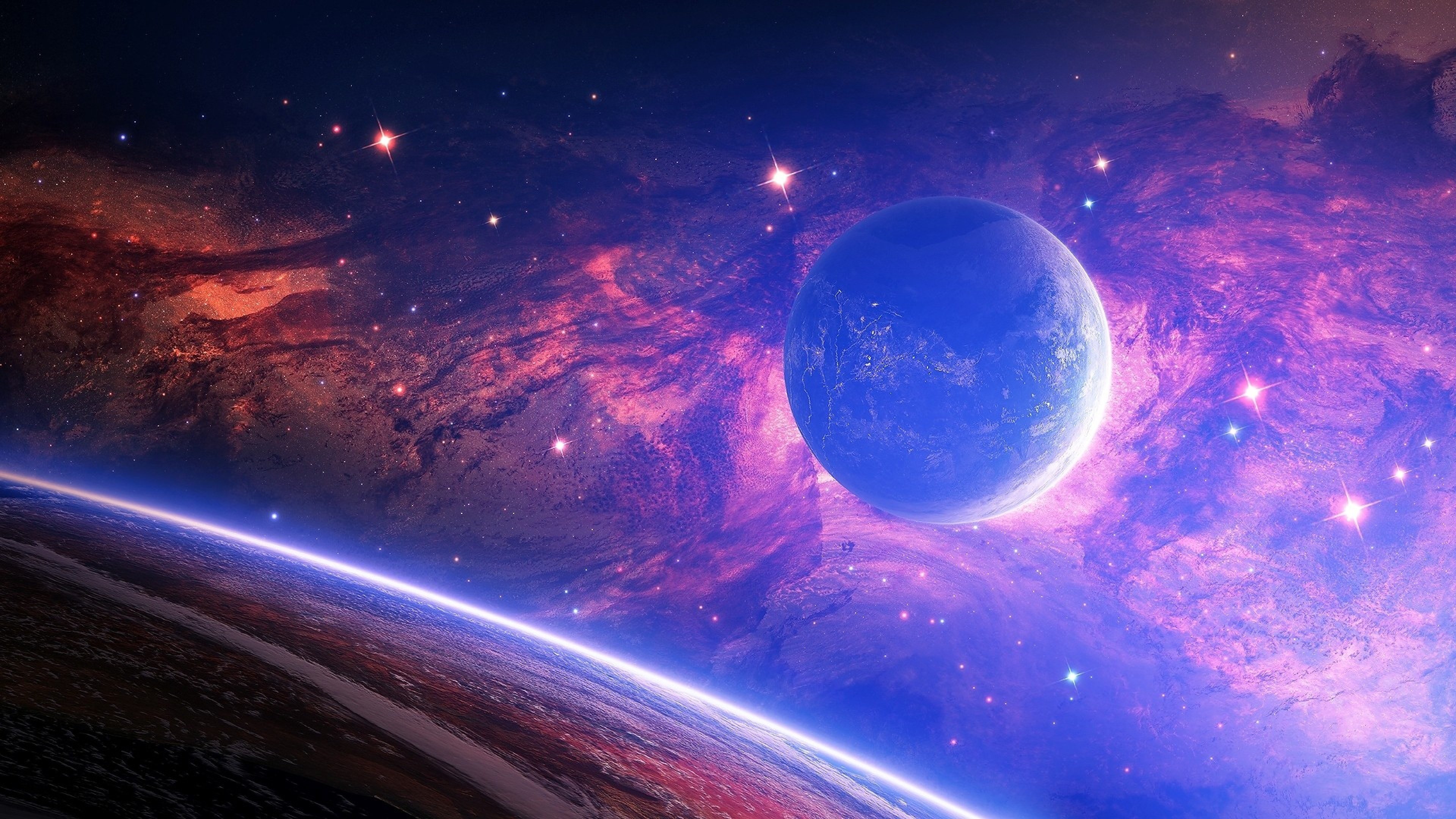 planet, Light, Spots, Space Wallpaper