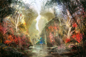 cirno, Landscape, Lm7,  op center , Scenic, Touhou, Wings