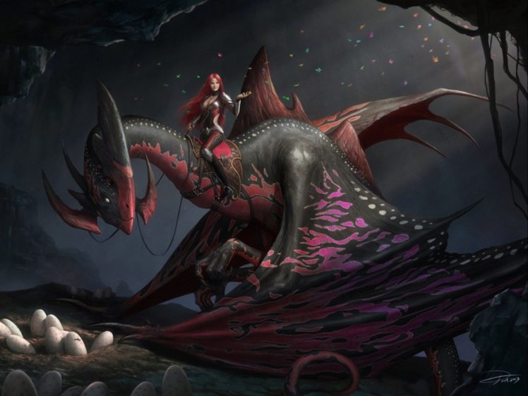 fantasy, Artwork, Art, Women, Girl, Girls, Dragon HD Wallpaper Desktop Background