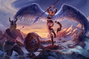 fantasy, Artwork, Art, Warrior, Angel, Women, Battle