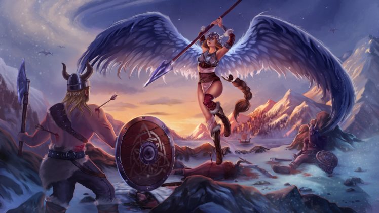 fantasy, Artwork, Art, Warrior, Angel, Women, Battle HD Wallpaper Desktop Background