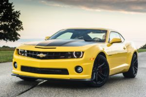 chevrolet, Camaro, Yellow, Front, Muscle, Car, Muscle, Car, Road, Tree, Sky