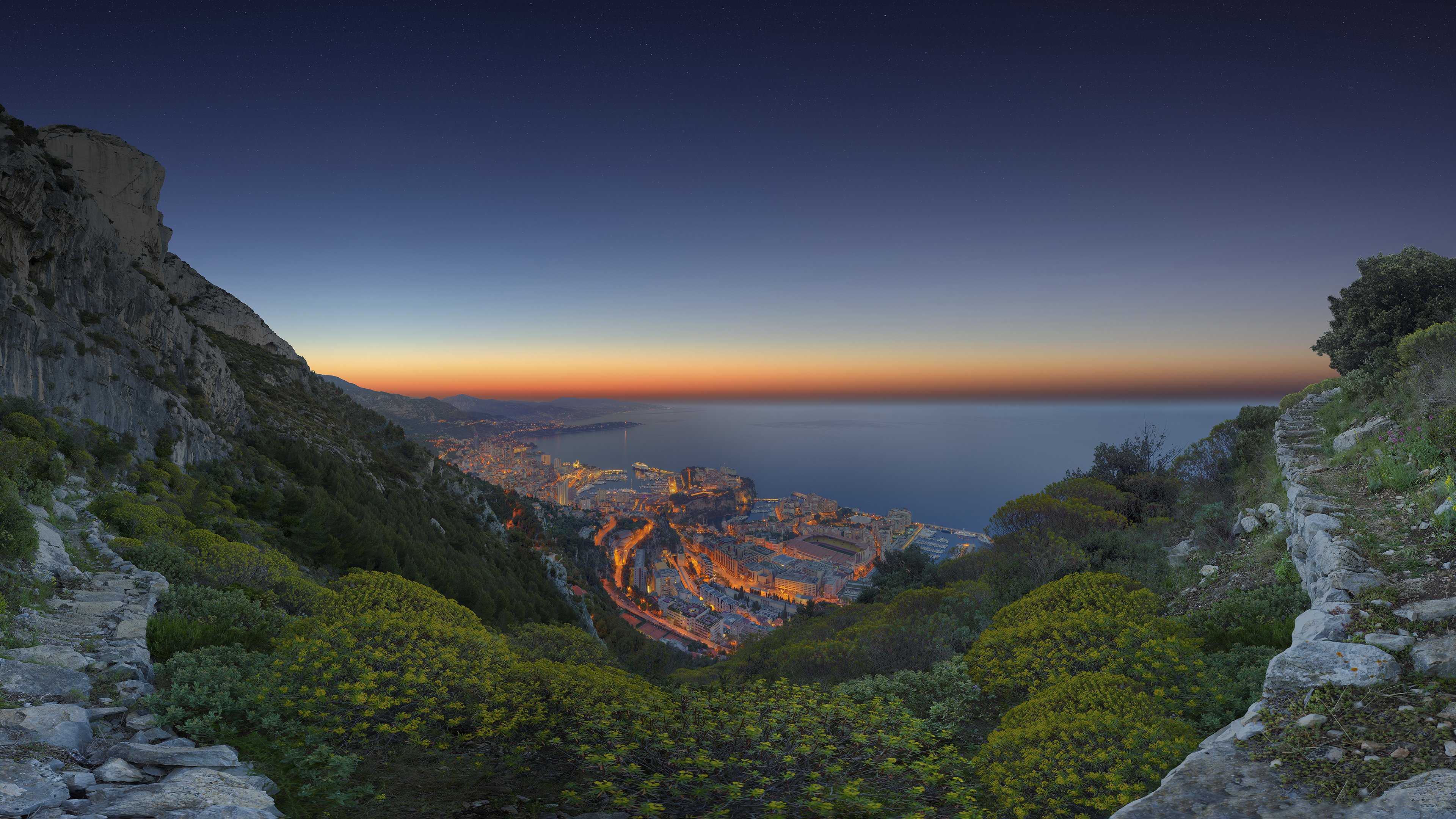 monaco, Sunrise Wallpaper