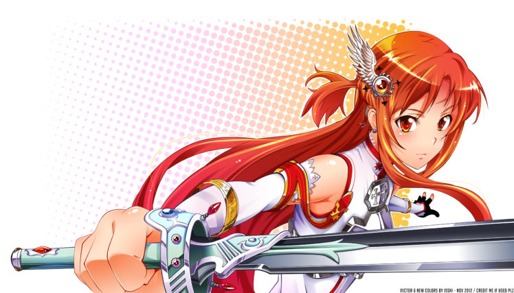 armor, Brown, Eyes, Brown, Hair, Gloves, Long, Hair, Sword, Sword, Art, Online, Weapon, Yuuki, Asuna HD Wallpaper Desktop Background