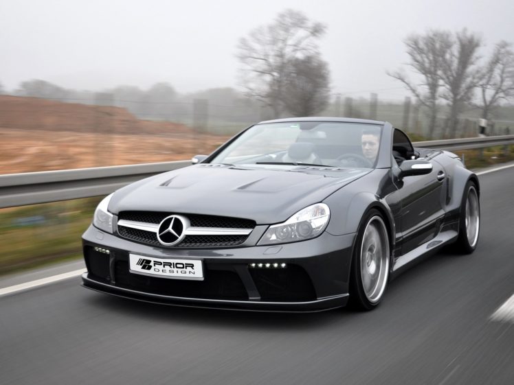 prior design, Mercedes benz, Sl klasse, Black, Edition,  r230 , Cars, Modified, 2011 HD Wallpaper Desktop Background