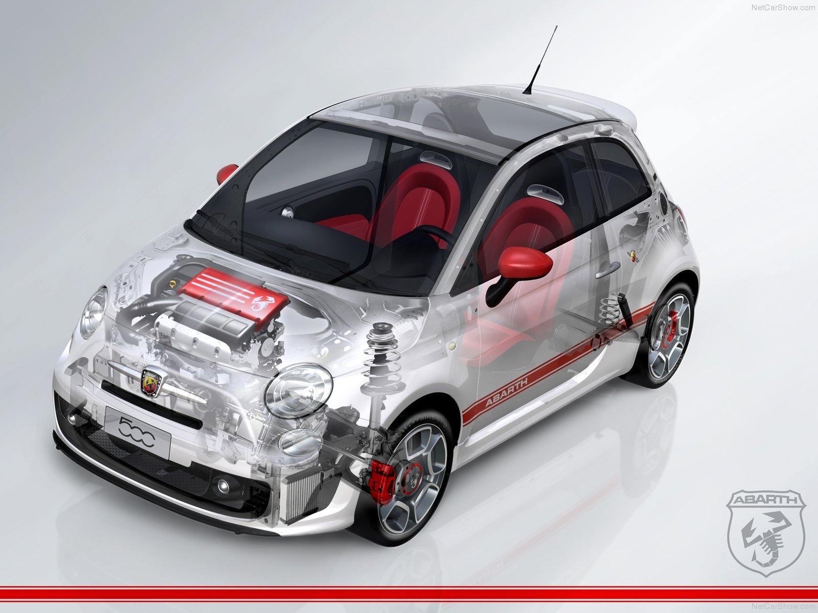 fiat, 500, Abarth, Cars, 2009, Cutaway Wallpaper