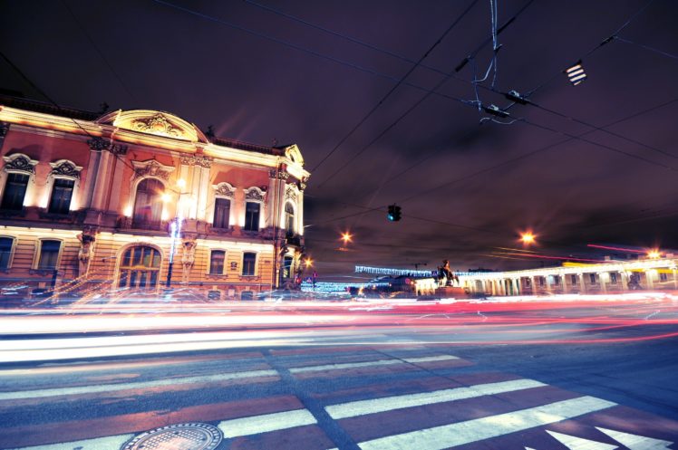 light, Cityscapes, Cars, Buildings, Roads, Monument, Skyscapes, Saint, Petersburg HD Wallpaper Desktop Background