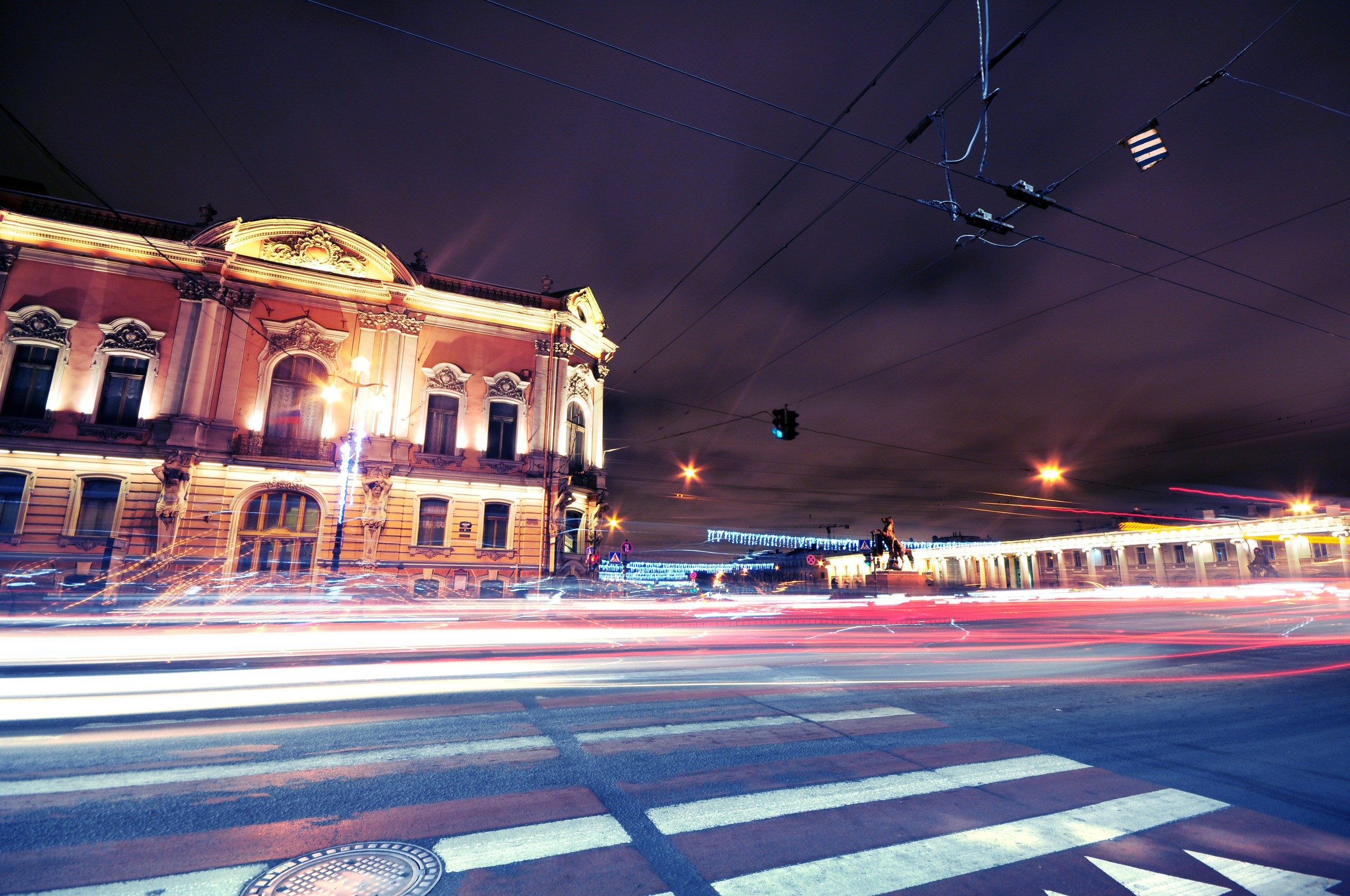 light, Cityscapes, Cars, Buildings, Roads, Monument, Skyscapes, Saint, Petersburg Wallpaper