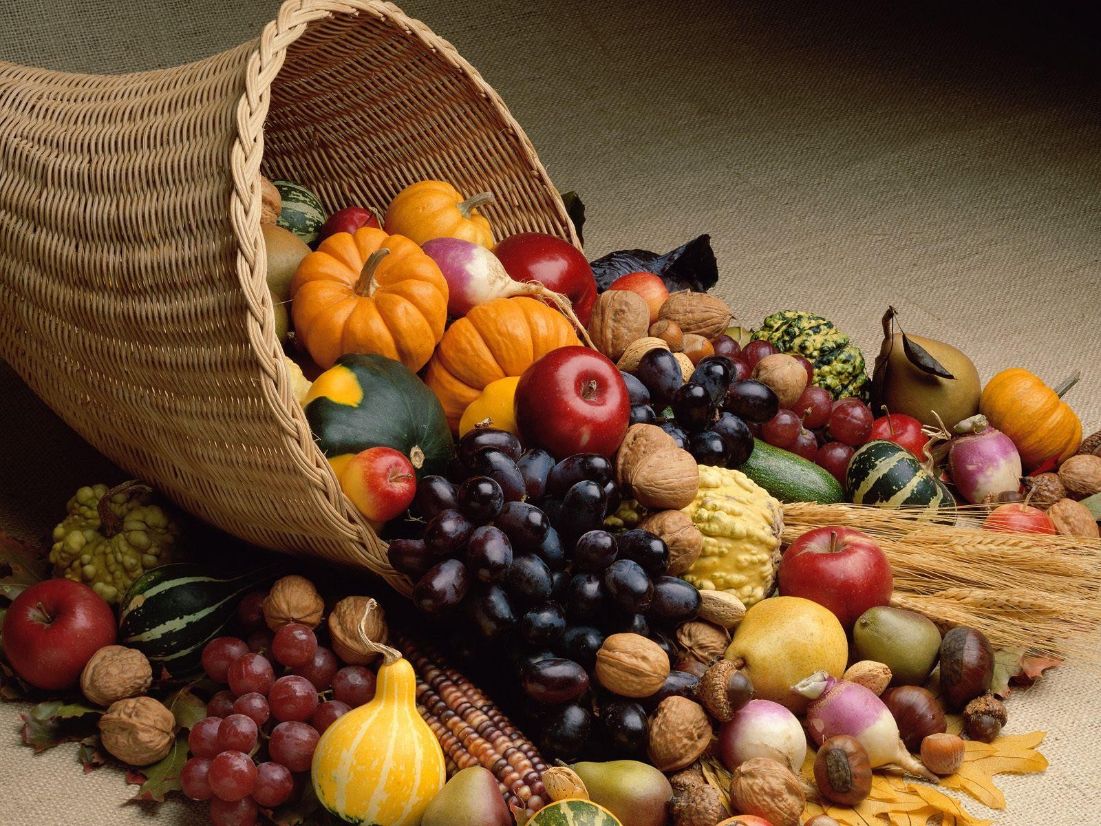 vegetables, Autumn,  season , Fruits, Food, Thanksgiving, Cornucopia Wallpaper