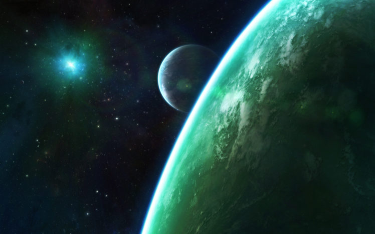 planets, Stars, Starlight, Green HD Wallpaper Desktop Background