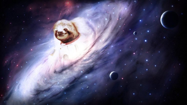 sloth, Wtf, Stars, Planets HD Wallpaper Desktop Background