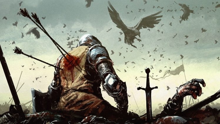 death, Battle, Knights, Fantasy, Art, Ravens, Lost, Imperia, Online HD Wallpaper Desktop Background