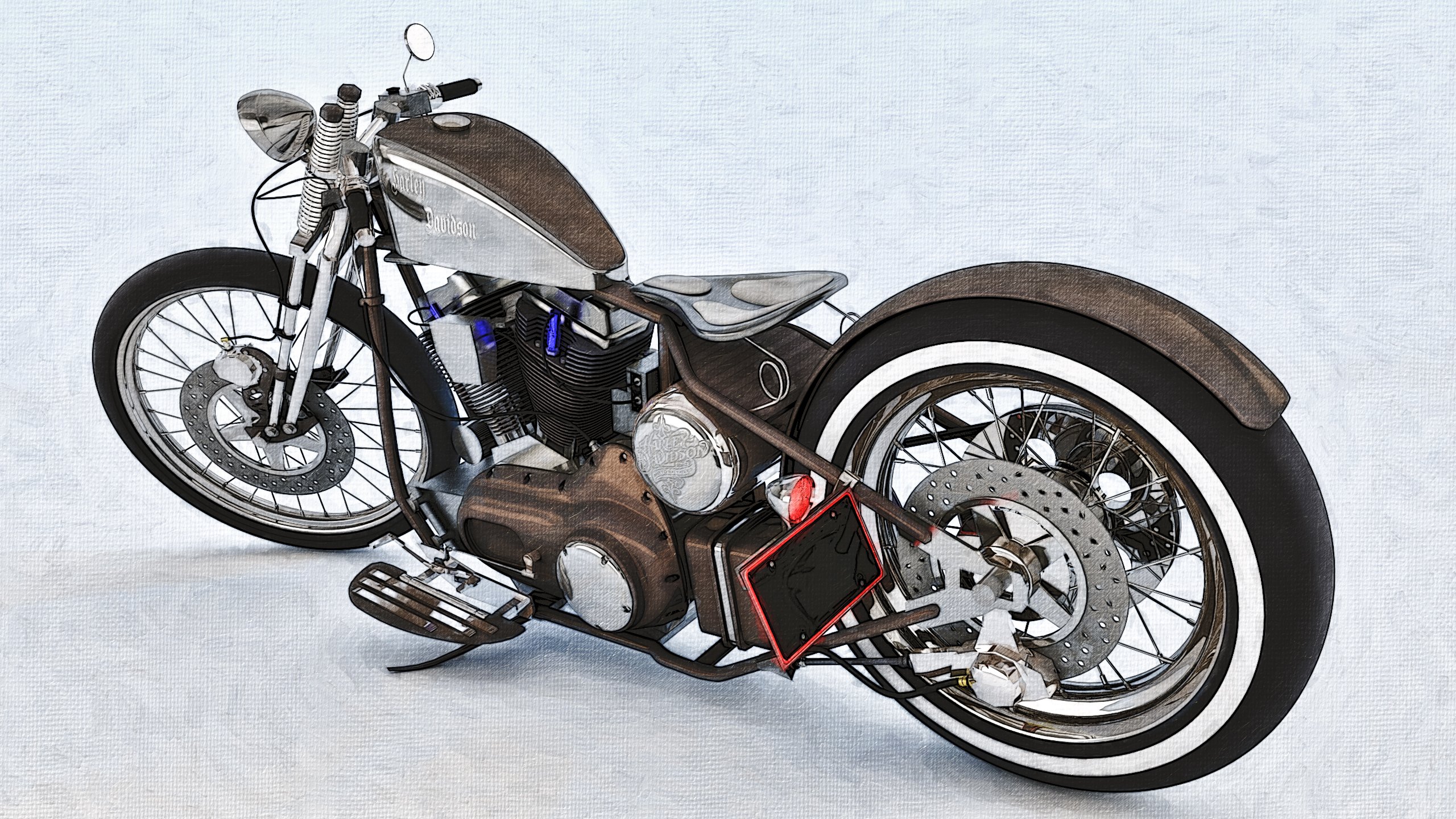 bobber, Motorcycle, Custom, Motorbike, Bike, Chopper, Hot, Rod, Rods, Tuning Wallpaper