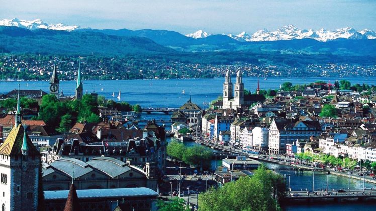 zurich, Suiza, Europa, Lago, Montaa HD Wallpaper Desktop Background