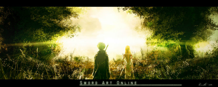 black, Hair, Kirigaya, Kazuto, Landscape, Renevatia, Scenic, Sword, Sword, Art, Online, Tree, Weapon, Yuuki, Asuna HD Wallpaper Desktop Background