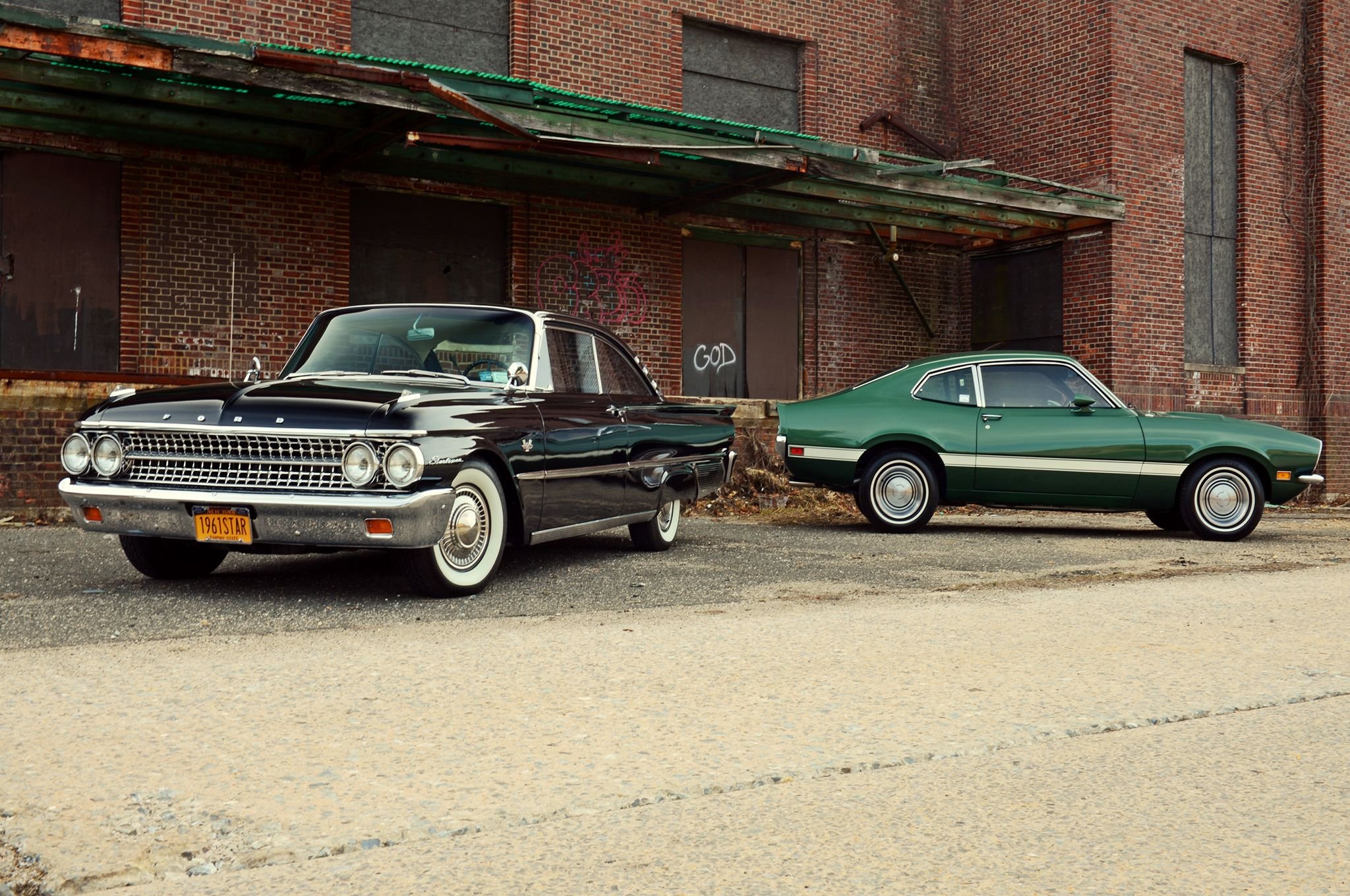 1961, Ford, Starliner, 1972, Maverick, Grabber, Muscle, Classic Wallpaper