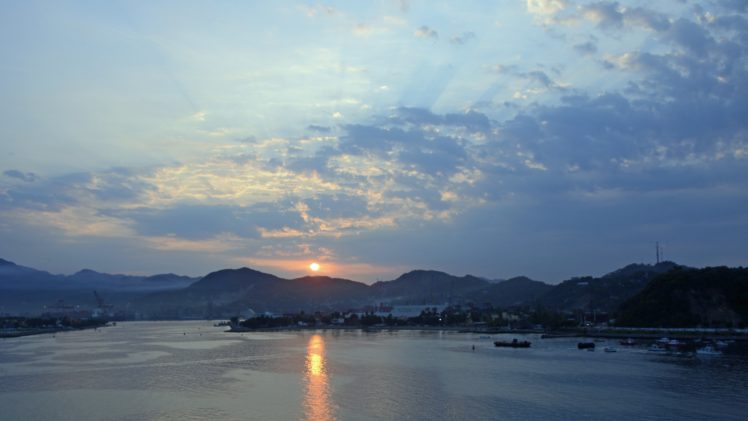sunrise, In, Port HD Wallpaper Desktop Background