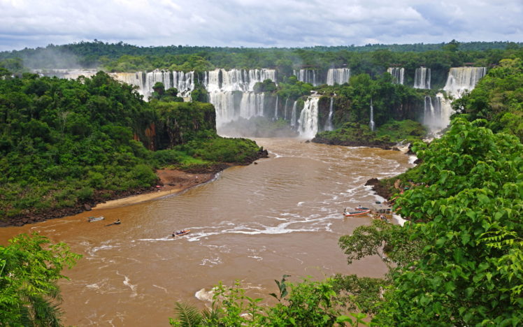 waterfalls, Brazil, River, Landscape, Iguazu, Nature HD Wallpaper Desktop Background