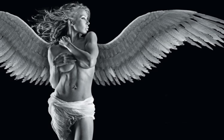 arts, Piercing, Black, Angel, Feathers, Fabric, Wings HD Wallpaper Desktop Background