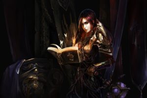 warrior, Girl, World, Of, Warcraft, Armor, Wow, Chenbo, Book