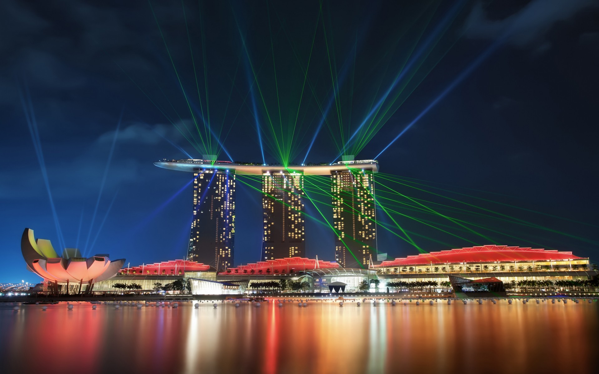 singapore, Gardens, By, The, Bay, Night, Architecture, Skyscrapers, Lights, Sky, Bay, Reflection, Singapore, The, Night, Sky, The, City state, Metropolis, Skyscrapers, Architecture, Lights, Lights, Bay, Reflectio Wallpaper