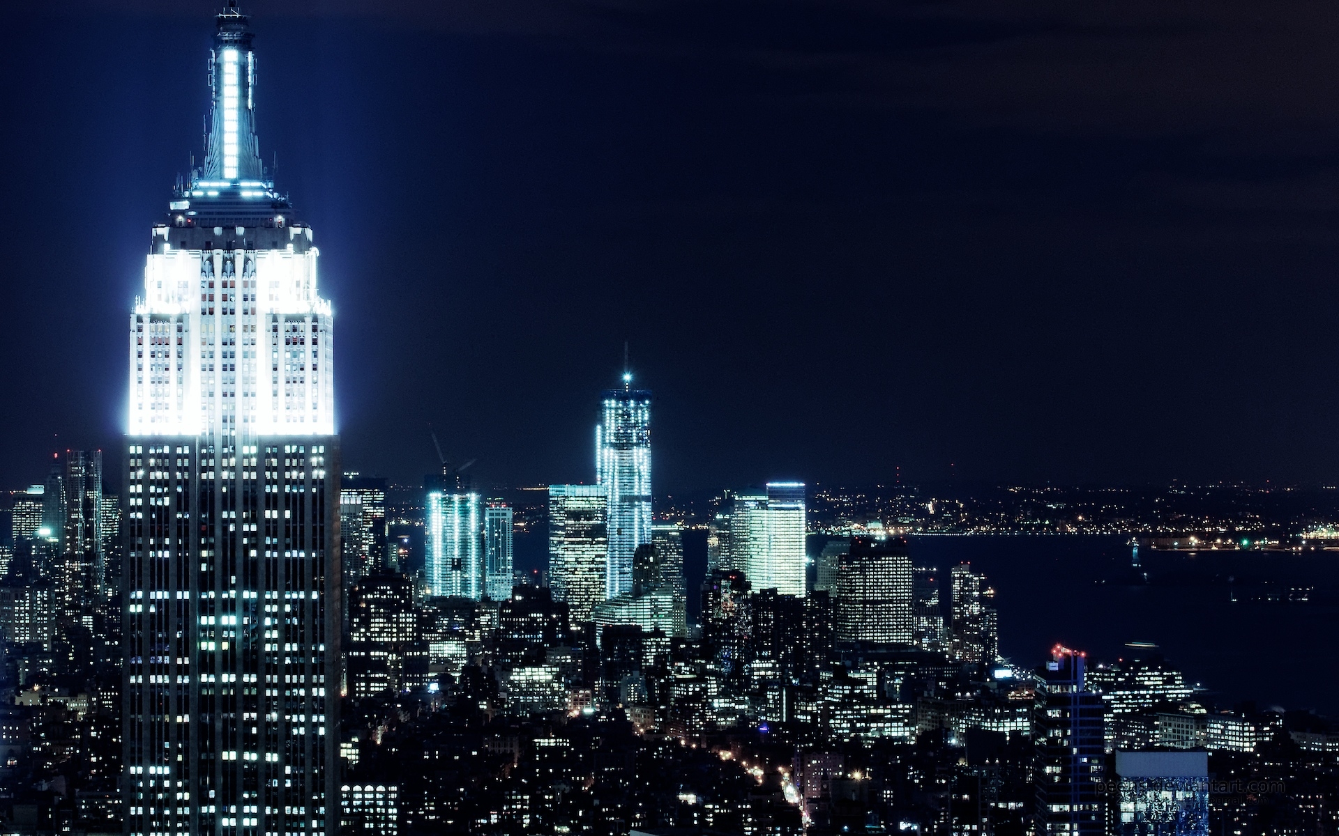 new, York, City, Nights, Wide Wallpaper