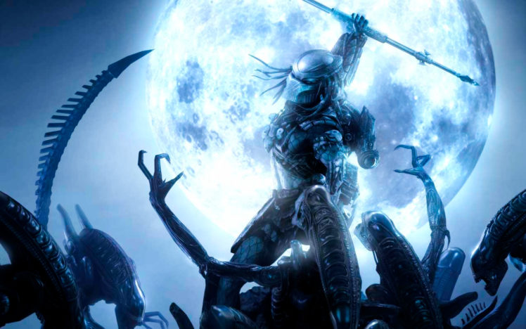 aliens, Vs, , Predator, Games, Sci fi, Alien, Weapons, Moon, Battle HD Wallpaper Desktop Background