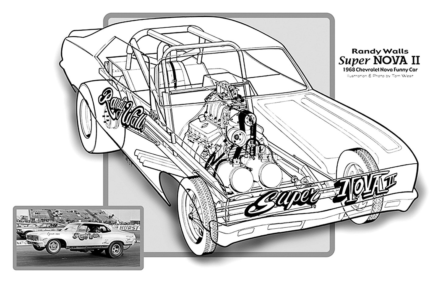 1968, Chevrolet, Chevy, Nova, Funny, Car, Drag, Cutaway, Usa,  01 Wallpaper