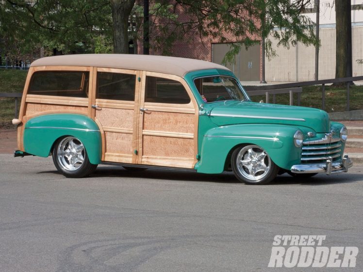 1946, Ford, Super, Deluxe, Woodie wagon, Hotrod, Streetrod, Hot, Rod, Street, Usa, 1600×1200 01 HD Wallpaper Desktop Background