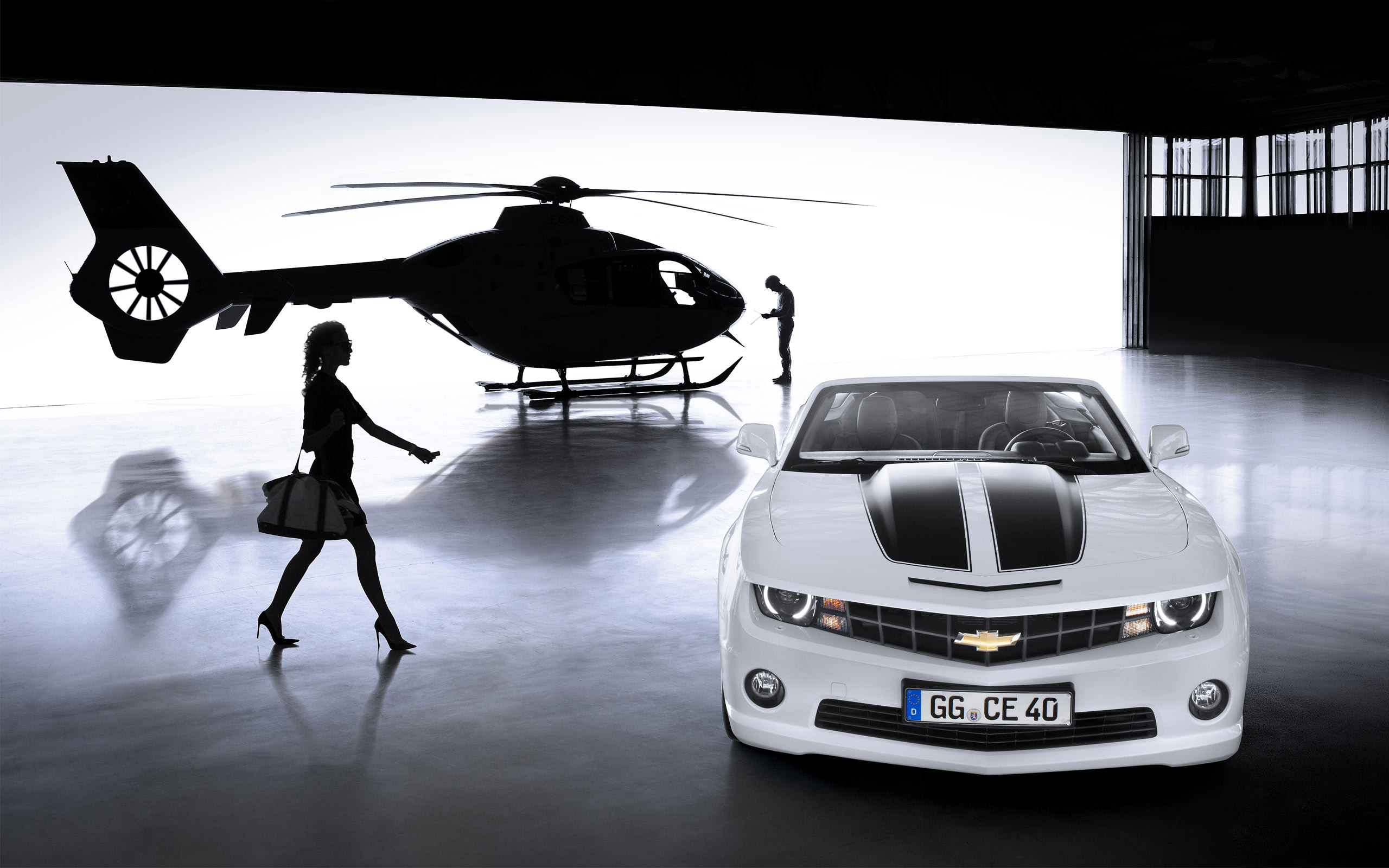 chevrolet, Camaro, Convertible, 2012, A, Helicopter, A, Girl, Muscle, Cars Wallpaper